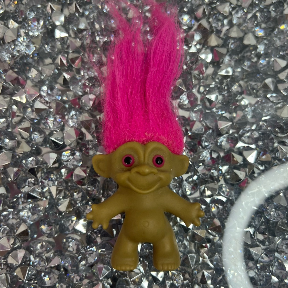 Russ troll pink eyes -Haired Kids Troll Toy - Playtime Plush Hair Figurine